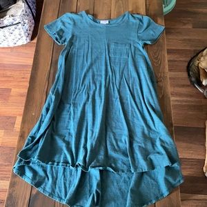 Lula Roe teal t shirt dress